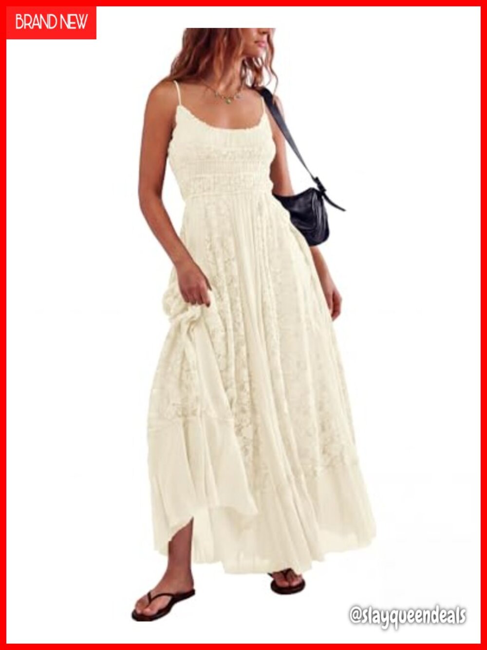 A-Line Lace Floral Embroidered Maxi Dress Sleeveless Scoop Neck Adjustable